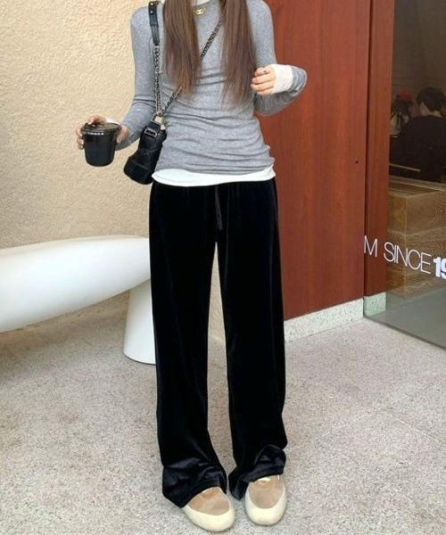 Forcement(フォースメント)の「ベロアワイドパンツ(その他パンツ・レディース・ブラウン/ブラック・FREE)」の10枚目の写真