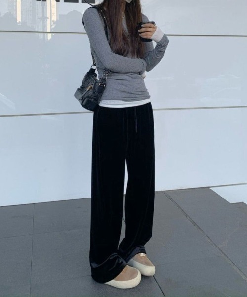 Forcement(フォースメント)の「ベロアワイドパンツ(その他パンツ・レディース・ブラウン/ブラック・FREE)」の11枚目の写真