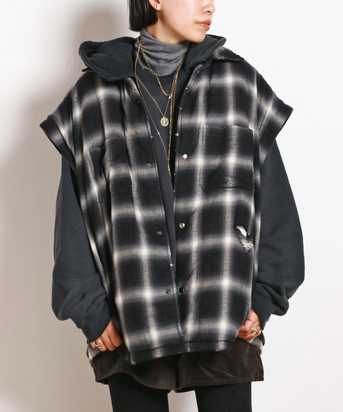 セール】【StandAlone/スタンド アローン】PADDED FLANNEL JACKET