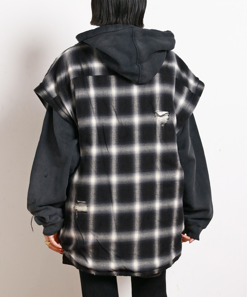 セール】【StandAlone/スタンド アローン】PADDED FLANNEL JACKET