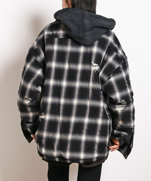 AP STUDIO(エーピーストゥディオ)の「【StandAlone/スタンド アローン】PADDED FLANNEL JACKET(その他アウター・レディース・ブラック・FREE)」の9枚目の写真
