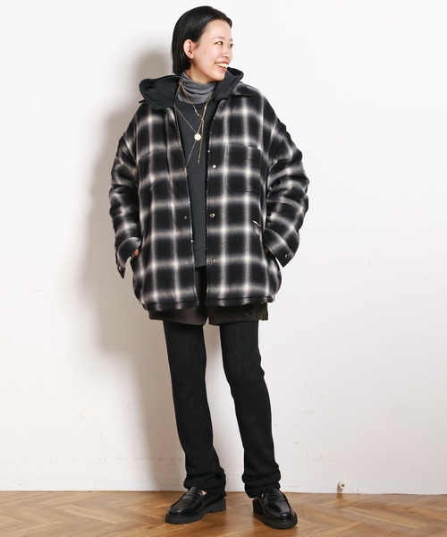 AP STUDIO(エーピーストゥディオ)の「【StandAlone/スタンド アローン】PADDED FLANNEL JACKET(その他アウター・レディース・ブラック・FREE)」の10枚目の写真