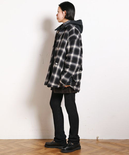AP STUDIO(エーピーストゥディオ)の「【StandAlone/スタンド アローン】PADDED FLANNEL JACKET(その他アウター・レディース・ブラック・FREE)」の11枚目の写真