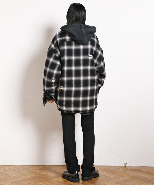 AP STUDIO(エーピーストゥディオ)の「【StandAlone/スタンド アローン】PADDED FLANNEL JACKET(その他アウター・レディース・ブラック・FREE)」の12枚目の写真