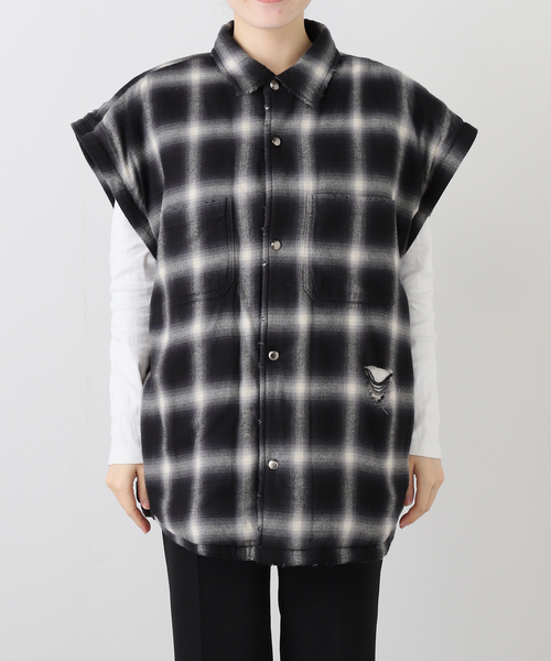 AP STUDIO(エーピーストゥディオ)の「【StandAlone/スタンド アローン】PADDED FLANNEL JACKET(その他アウター・レディース・ブラック・FREE)」の21枚目の写真