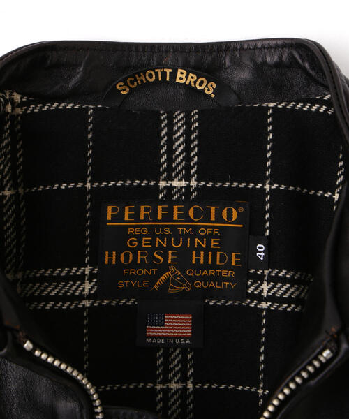 Schott(ショット)の「Schott/ショット/669US SPECIAL HORSEHIDE CAFE RACER JACKET/スペシャルホースハイド カフェレーサー ジャケット(ライダースジャケット・メンズ・ブラック・36/38/40/42/44)」の5枚目の写真