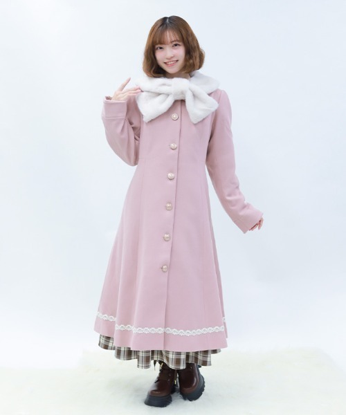 ファーティペ付ロングコート（ダッフルコート）｜axes femme POETIQUE