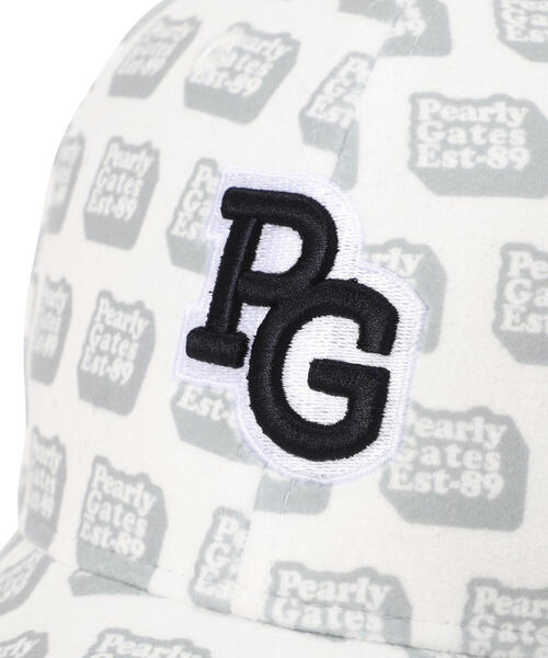 【PEARLY GATES】ブロックロゴ柄起毛キャップ (UNISEX)