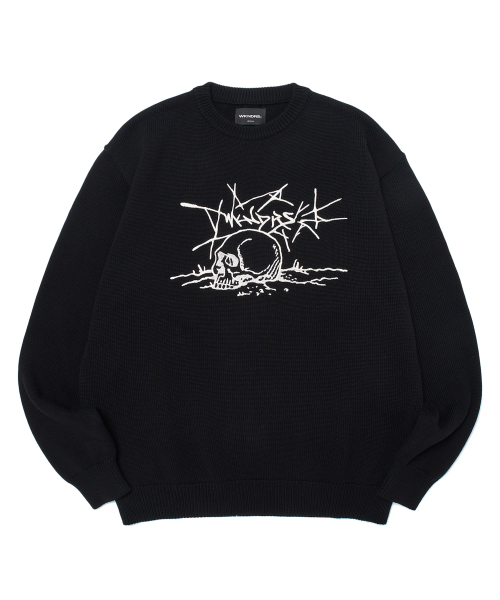 WKNDRS(ウィーキャンドース)の「SKULL KNITTED SWEATER (BLACK)(ニット/セーター・レディース・その他・MEDIUM/LARGE/X-LARGE)」の1枚目の写真