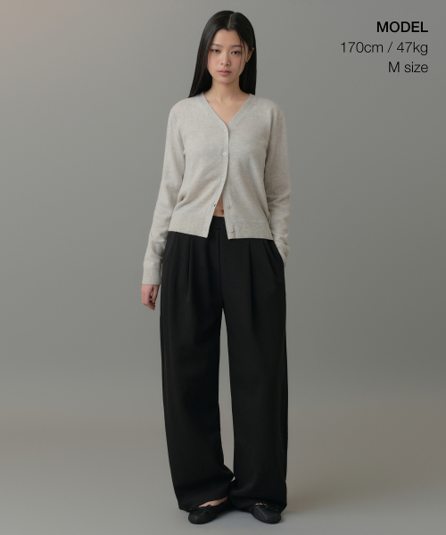 MUSINSA STANDARD WOMAN（ムシンサスタンダードウーマン）の「ウィメンズダブルニットツーピンタックワイドラウンジスウェットパンツ[ブラック]（スウェットパンツ・レディース・その他・SMALL/MEDIUM/LARGE/X-SMALL）」の2枚目の写真