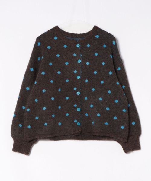 Never mind the XU / Chikashitsu+（ネバーマインド ザ エックスユー / チカシツプラス）の「【Nerd out XU】dot muffler Knit cardigan / 【ナードアウトエックスユー】ドットマフラーニットカーディガン <着用動画あり>（カーディガン/ボレロ・メンズ・ブラウン・ONE SIZE）」の14枚目の写真