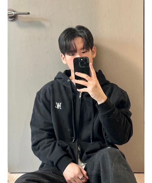 WOOALONG(ウアロン)の「Signature hood zip-up - BLACK(パーカー・レディース・ブラック・SMALL/MEDIUM/LARGE)」の9枚目の写真