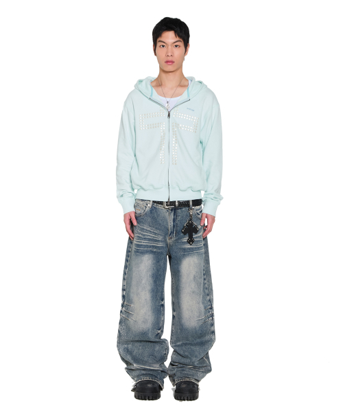AAKAM(アーカム)の「Washed Zipper Slit Denim Pants (Sky Blue)(デニムパンツ・レディース・その他・1/2)」の17枚目の写真