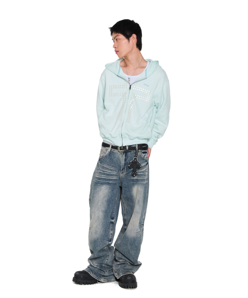 AAKAM(アーカム)の「Washed Zipper Slit Denim Pants (Sky Blue)(デニムパンツ・レディース・その他・1/2)」の15枚目の写真