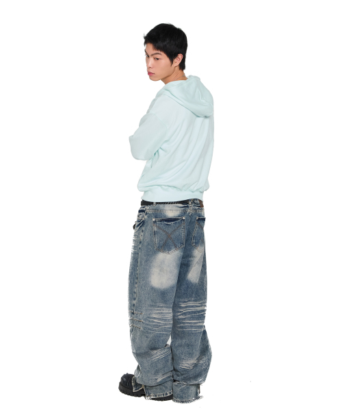 AAKAM(アーカム)の「Washed Zipper Slit Denim Pants (Sky Blue)(デニムパンツ・レディース・その他・1/2)」の14枚目の写真
