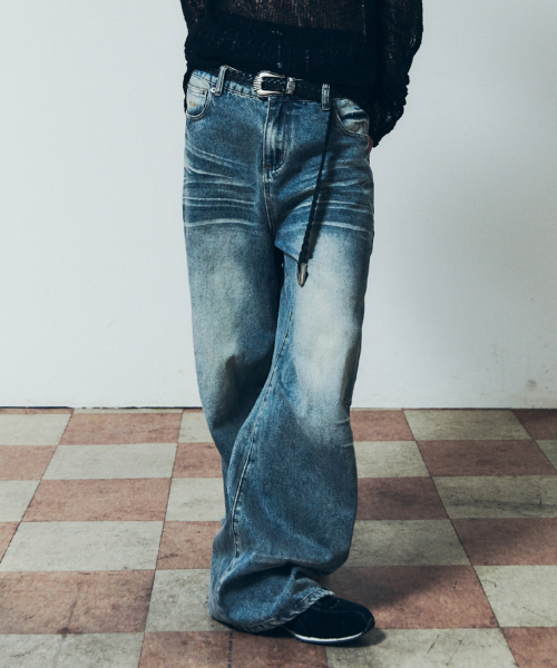 AAKAM(アーカム)の「Washed Zipper Slit Denim Pants (Sky Blue)(デニムパンツ・レディース・その他・1/2)」の13枚目の写真