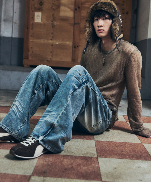 AAKAM(アーカム)の「Washed Zipper Slit Denim Pants (Sky Blue)(デニムパンツ・レディース・その他・1/2)」の9枚目の写真