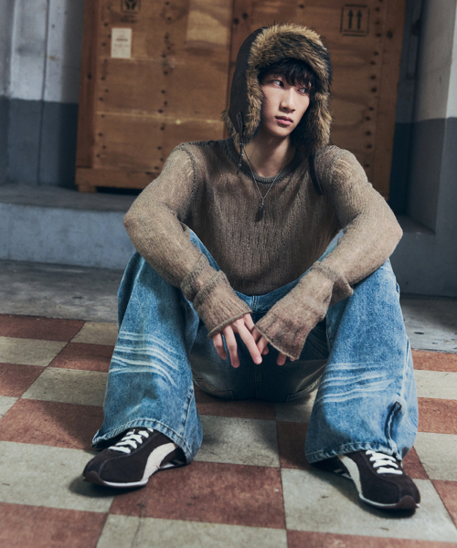 AAKAM(アーカム)の「Washed Zipper Slit Denim Pants (Sky Blue)(デニムパンツ・レディース・その他・1/2)」の8枚目の写真