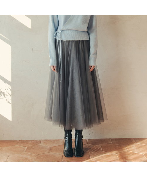 ZEROSTREET（ゼロストリート）の「[5カラー] ロングフレアシャスカート（スカート・レディース・ブラック/ネイビー/Beige/グレー系/ライトグレー・MEDIUM/SMALL）」の3枚目の写真