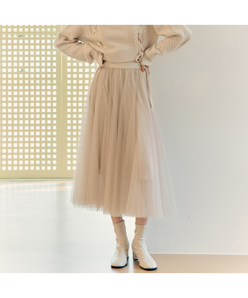 ZEROSTREET（ゼロストリート）の「[5カラー] ロングフレアシャスカート（スカート・レディース・ブラック/ネイビー/Beige/グレー系/ライトグレー・MEDIUM/SMALL）」の4枚目の写真