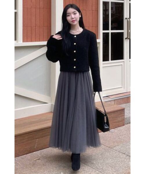 ZEROSTREET（ゼロストリート）の「[5カラー] ロングフレアシャスカート（スカート・レディース・ブラック/ネイビー/Beige/グレー系/ライトグレー・MEDIUM/SMALL）」の9枚目の写真