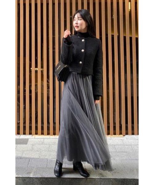 ZEROSTREET（ゼロストリート）の「[5カラー] ロングフレアシャスカート（スカート・レディース・ブラック/ネイビー/Beige/グレー系/ライトグレー・MEDIUM/SMALL）」の16枚目の写真