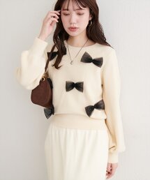 natural couture | ランダムリボンニットプルオーバー(ニット/セーター)