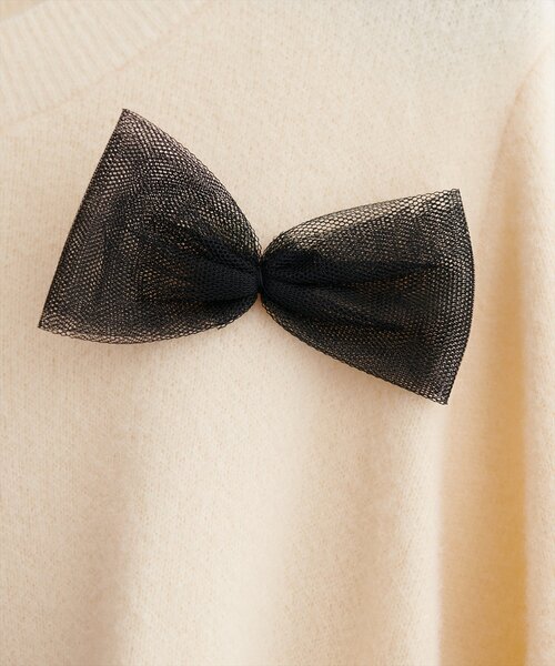 natural couture（ナチュラルクチュール）の「ランダムリボンニットプルオーバー（ニット/セーター・レディース・ライトグレー/チャコールグレー/アイボリー・FREE）」の5枚目の写真