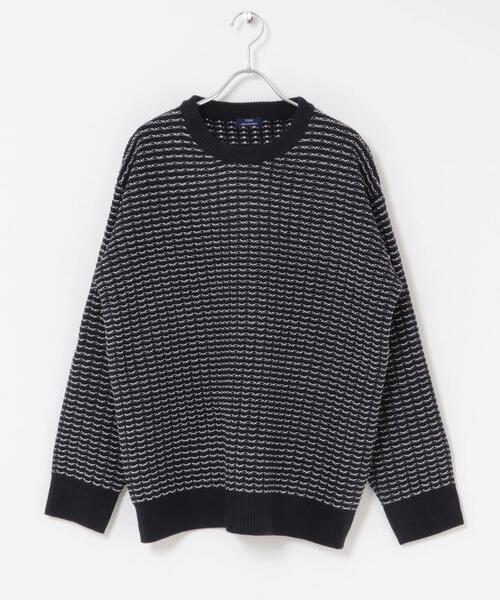 ITEMS URBANRESEARCH(アイテムズ アーバンリサーチ)の「リバースバーズアイ クルーネック ニット(ニット/セーター・メンズ・ブラック系その他/オフホワイト/ネイビー・MEDIUM/LARGE)」の21枚目の写真