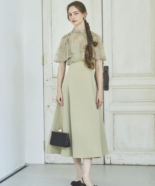 アンドクチュール　ラメフラワーチュールレイヤードドレス　ワンピース ラメフラワーチュールレイヤードドレス（ドレス）｜AND COUTURE