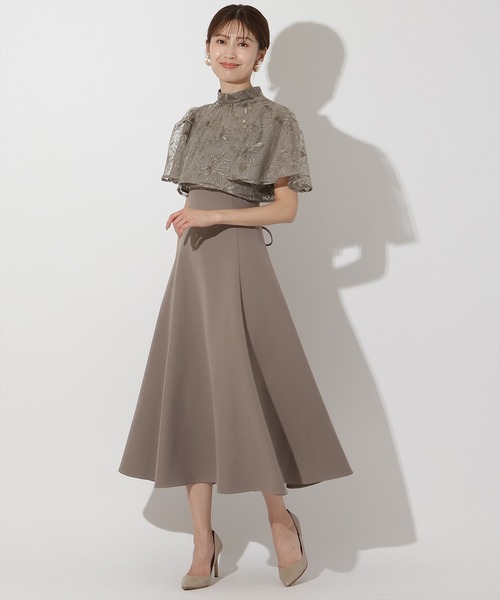 AND COUTURE ラメフラワーチュールレイヤードドレス ラメフラワーチュールレイヤードドレス（ドレス）｜AND COUTURE