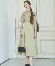 ラメボタニカルレースレイヤードドレス（ドレス）｜AND COUTURE