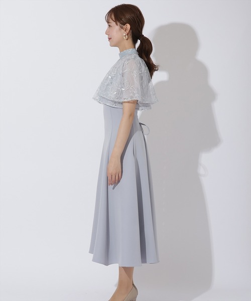 ラメフラワーチュールレイヤードドレス（ドレス）｜AND COUTURE