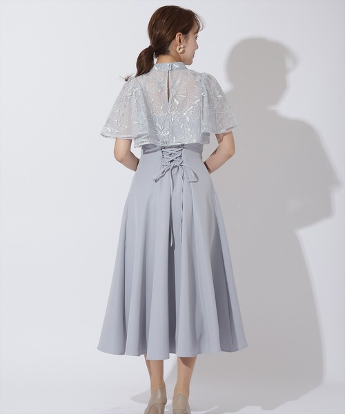 ラメフラワーチュールレイヤードドレス（ドレス）｜AND COUTURE