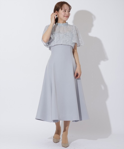 アンドクチュール　ラメフラワーチュールレイヤードドレス　ワンピース ラメフラワーチュールレイヤードドレス（ドレス）｜AND COUTURE