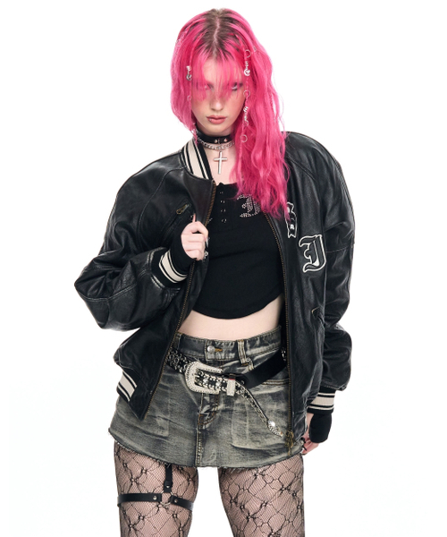 SCHISM INDUCING(スキズムインデューシング)の「AGING LEATHER BOMBER(スタジャン・レディース・その他・MEDIUM/LARGE)」の15枚目の写真