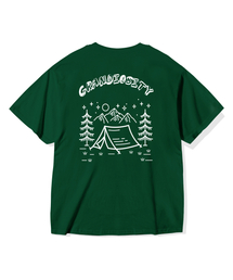 キャンピングテントオーバーサイズ半袖Tシャツ(グリーン)