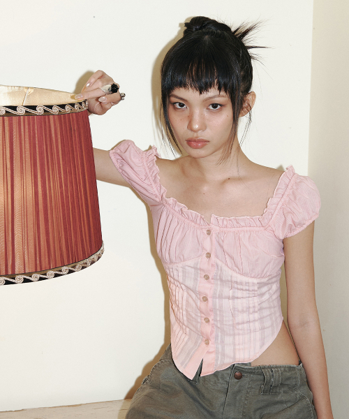 PLEASENOFOLLOW(プリーズノーフォロー)の「Cindy Shirt Top (Pink)(シャツ/ブラウス・レディース・その他・SMALL/MEDIUM)」の1枚目の写真