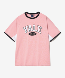 スポーティーツートーンアーチ半袖Tシャツペールピンク