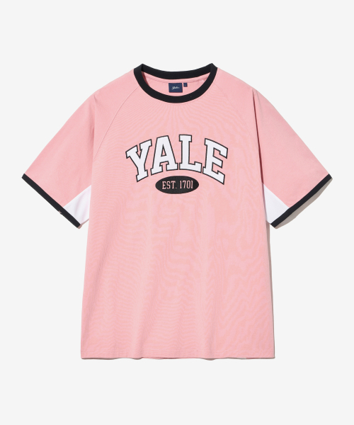 YALE(イェール)の「スポーティーツートーンアーチ半袖Tシャツペールピンク(Tシャツ/カットソー・レディース・その他・MEDIUM/X-LARGE/SMALL/X-SMALL)」の1枚目の写真