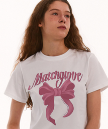 MATCHGLOBE（マッチグローブ）の「ビッグリボンクロップTシャツ（ホワイト）（Tシャツ/カットソー）」