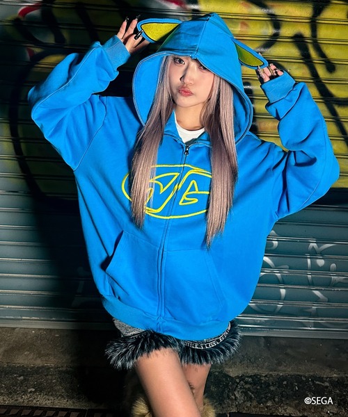 A'GEM/9 × .kom 『A'gem/エージェム』 METAL SONIC ZIP UP HOODIE