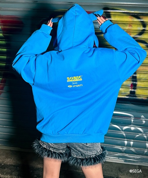 A'GEM/9 × .kom 『A'gem/エージェム』 METAL SONIC ZIP UP HOODIE