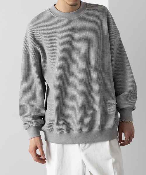 MAISON CLUB(メゾンクラブ)の「【MAISON CLUB】HEAVY OZ MOCK NECK WAFFLE SWEATER ヘビーオンスモックネックドライワッフルスウェット /MILITARY ミリタリー(スウェット・メンズ・ブラック/グレー/ホワイト・M/L)」の1枚目の写真