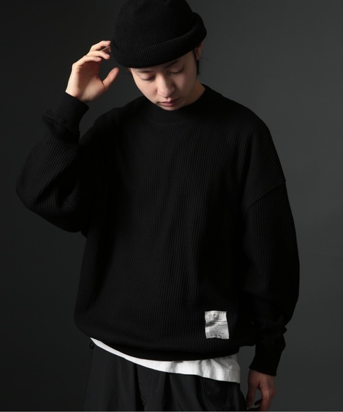 MAISON CLUB(メゾンクラブ)の「【MAISON CLUB】HEAVY OZ MOCK NECK WAFFLE SWEATER ヘビーオンスモックネックドライワッフルスウェット /MILITARY ミリタリー(スウェット・メンズ・ブラック/グレー/ホワイト・M/L)」の16枚目の写真