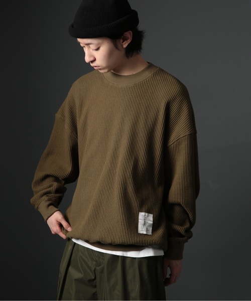 MAISON CLUB(メゾンクラブ)の「【MAISON CLUB】HEAVY OZ MOCK NECK WAFFLE SWEATER ヘビーオンスモックネックドライワッフルスウェット /MILITARY ミリタリー(スウェット・メンズ・ブラック/グレー/ホワイト・M/L)」の9枚目の写真