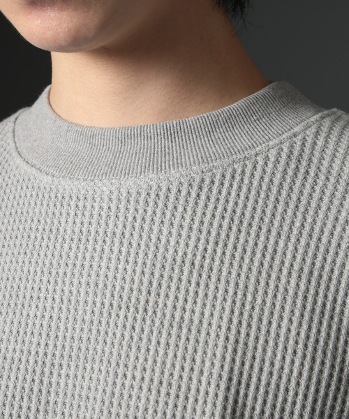 MAISON CLUB(メゾンクラブ)の「【MAISON CLUB】HEAVY OZ MOCK NECK WAFFLE SWEATER ヘビーオンスモックネックドライワッフルスウェット /MILITARY ミリタリー(スウェット・メンズ・ブラック/グレー/ホワイト・M/L)」の5枚目の写真