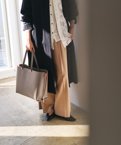 E'POR（エポール）の「【E'POR】Y BAG Wide/A4対応・通勤・26SS（トートバッグ・レディース・ダークグリーン/グレー/ダークブラウン/ブラック/キナリ・FREE）」の4枚目の写真