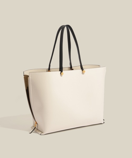 E'POR（エポール）の「【E'POR】Y BAG Wide/A4対応・通勤・26SS（トートバッグ・レディース・ダークグリーン/グレー/ダークブラウン/ブラック/キナリ・FREE）」の19枚目の写真