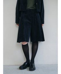 コーデュロイプリーツスカートパンツ (3colors)_ネイビー